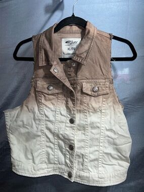 Silver Jeans brown/Tan Ombre Denim Vest XL